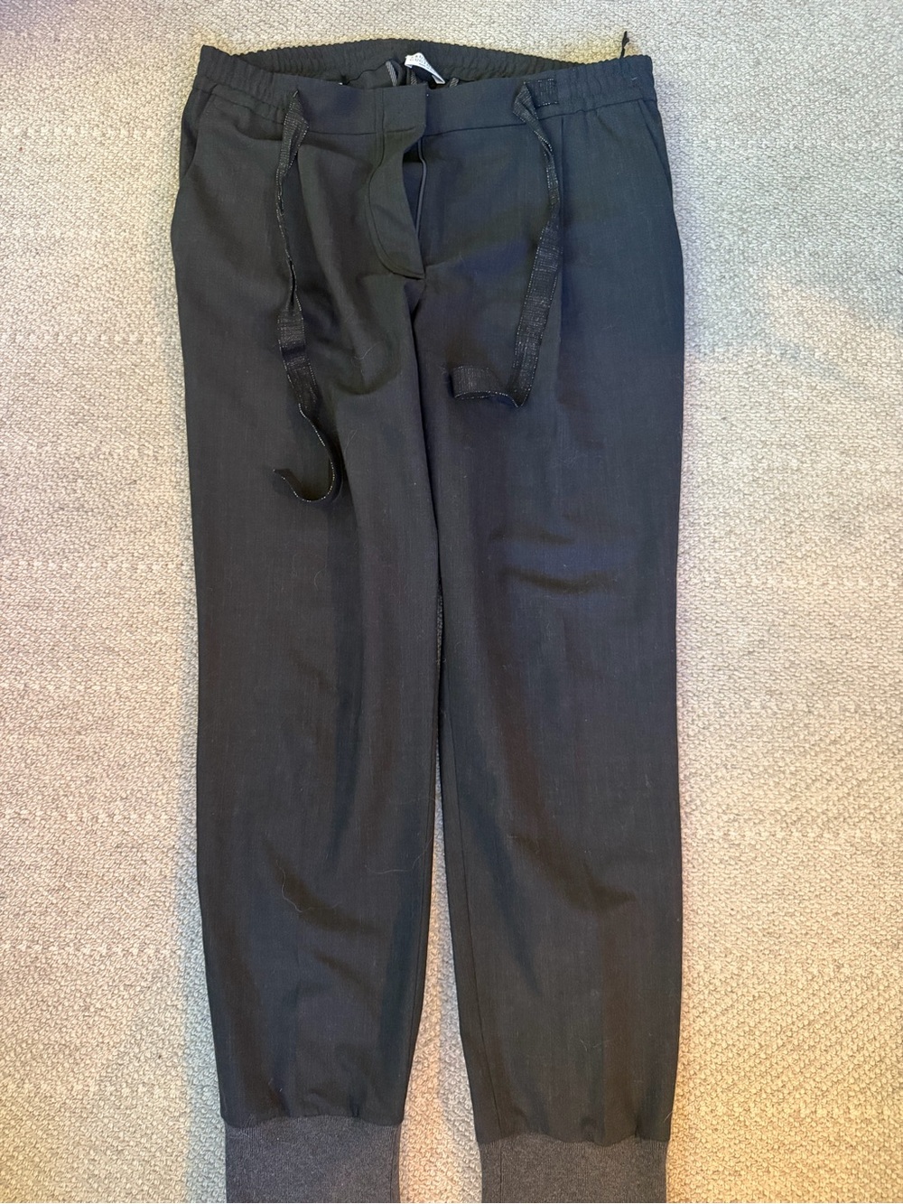 Brunello Cucinelli Black Drawstring Jogger Pants – Size 44 / US 8 Made in Italy